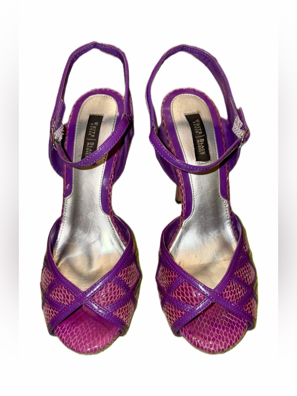 White House Black Market Snakeskin 5" Heels